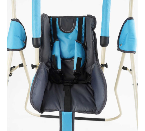 гр Гойдалка 0-м "Алінка" 209148 (1) сіра з блакитним, бежевий каркас, зміна положення спинки "сидячи/лежачи", у пакеті