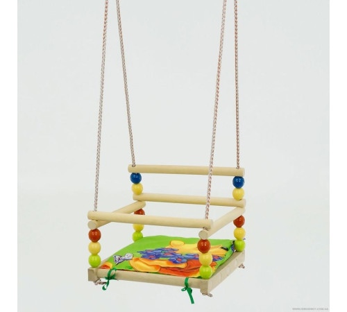 гр Гойдалки підвісні 259 (10) м'яке сидіння, пластик-дерево бук