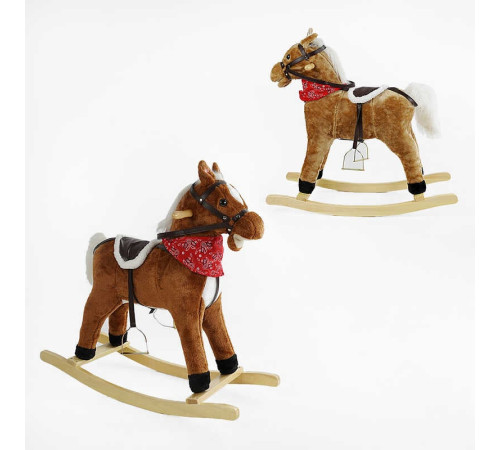 Качалка-гойдалка музична B 38760 (8) 2 кольори, “Кінь”, 73х29х75 см, пісня англ. мовою, рухається хвіст, відкривається рот, в пакеті