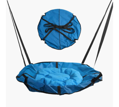гр Гойдалка-гамак, колір синій GL 270895 (1) D подушки = 60 см, подушка з водонепроникного матеріалу, 120-150 кг, ремінці, D чохла = 105 см, знімний чохол, в пакеті