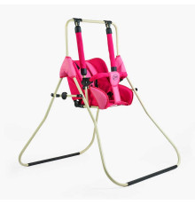 гр Гойдалка 0-м "Алінка" 25133 (1) малиново-бежевий, бежевий каркас, зміна положення спинки "сидячи/лежачи", у пакеті