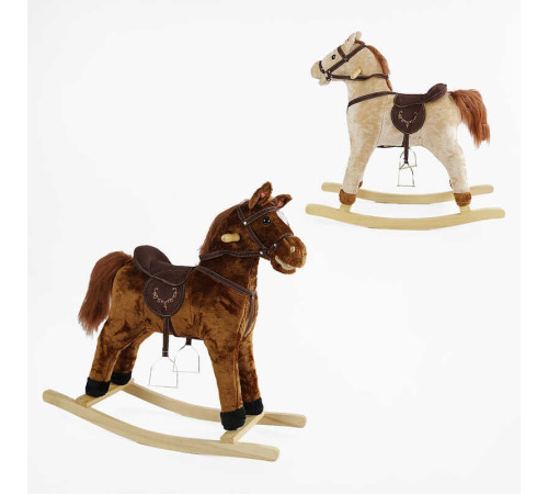 Качалка-гойдалка музична B 38761 (8) 2 кольори, “Кінь”, 73х28х73 см, звуки, рухається хвіст, відкривається рот, в пакеті