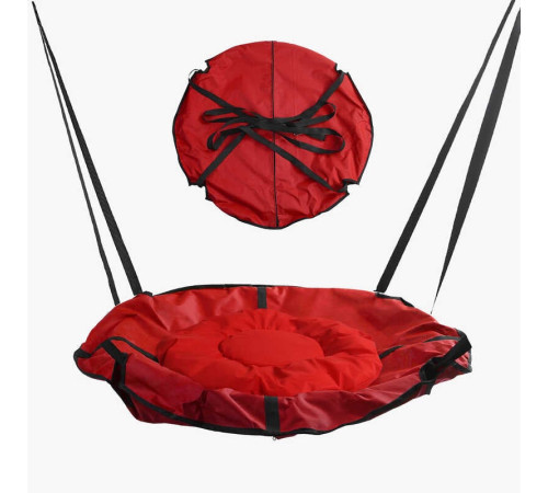 гр Гойдалка-гамак, колір червоний GL 270895 (1) D подушки = 60 см, подушка з водонепроникного матеріалу, 120-150 кг, ремінці, D чохла = 105 см, знімний чохол, в пакеті