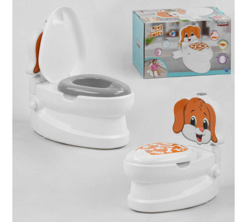 Горщик 07-562 Pilsan (4) "Цуценя", спинка, знімний горщик, тримач для паперу, звуки води, підсвічування кнопки, в коробці Горщик 07-562 Pilsan (4) "Цуценя", спинка, знімний горщик, тримач для паперу, звуки води, підсвічування кнопки, в коробці