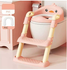 гр Cидіння для унітазу дитяче ВМ-31500 Bimbo (1) колір РОЖЕВИЙ, зі сходами та ручками, в коробці