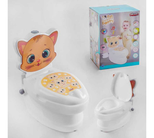 Горщик 07-563 Pilsan (4) "Кошеня", спинка, горщик знімний, тримач для паперу, звуки води, підсвічування кнопки, в коробці Горщик 07-563 Pilsan (4) "Кошеня", спинка, горщик знімний, тримач для паперу, звуки води, підсвічування кнопки, в коробці