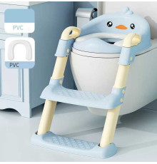 гр Cидіння для унітазу дитяче ВМ-34420 Bimbo (1) колір БЛАКИТНИЙ, зі сходами та ручками, в коробці