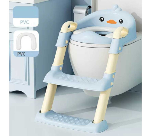 гр Cидіння для унітазу дитяче ВМ-34420 Bimbo (1) колір БЛАКИТНИЙ, зі сходами та ручками, в коробці – в наличии! Купите сейчас у KAZKOVA