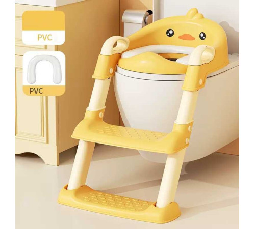 гр Cидіння для унітазу дитяче ВМ-36309 Bimbo (1) колір ЖОВТИЙ, зі сходами та ручками, в коробці – в наличии! Купите сейчас у KAZKOVA