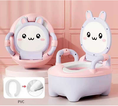 гр Горщик дитячий ВМ-21533 Bimbo (1) колір РОЖЕВИЙ, знімний лоток, кришка, антиковзкі накладки на ніжках – в наличии! Купите сейчас у KAZKOVA