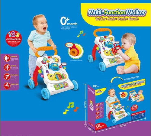 Каталка-ходунки YL 406 (8) світло, звук, мелодії, знімна панель, фрази на англійській мові, в коробці – в наличии! Купите сейчас у KAZKOVA