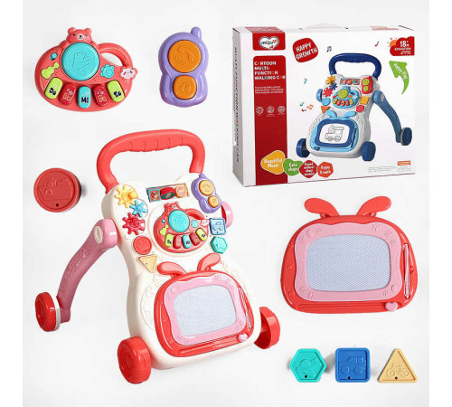 Ходунки 368-16 A (12) звук, підсвічування, піаніно, сортер, шестерні, брязкальце, пальчикова гра, дощечка для малювання, обтяжувач, в коробці