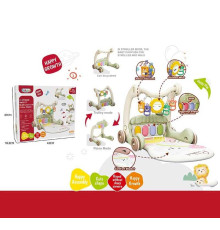 Ходунки 368-45 A (16) 3в1, килимок, музична панель, музика, регулювання гучності, підсвічування, 4 брязкальця, дзеркальце, в коробці