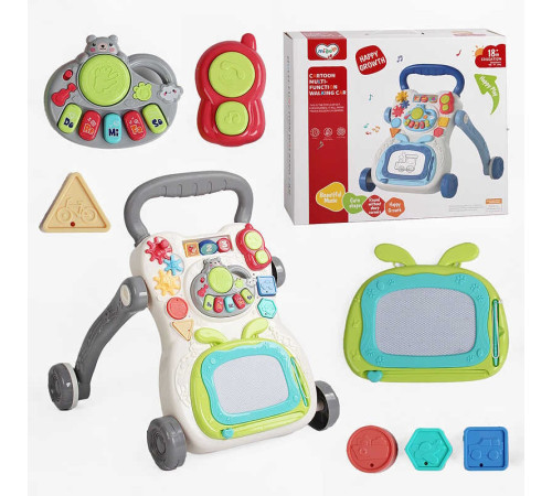 Ходунки 368-16 B (12) звук, підсвічування, піаніно, сортер, шестерні, брязкальце, пальчикова гра, дощечка для малювання, обтяжувач, в коробці