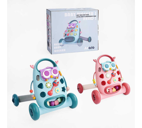 Каталка-Ходунки K 5 (6) 2 види, музика, підсвічування, сортрер, пальчикові ігри, брязкальця, в коробці