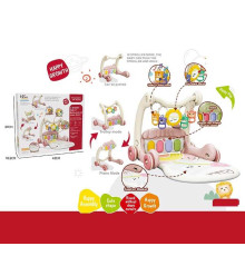 Ходунки 368-45 B (16) 3в1, килимок, музична панель, музика, регулювання гучності, підсвічування, 4 брязкальця, дзеркальце, в коробці