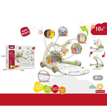 Ходунки 368-65 G (8) 3в1, килимок, музична панель, музика, регулювання гучності, підсвічування, 5 підвісок, в коробці