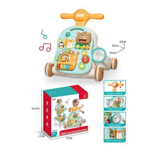 Ходунки 994 (10) 3в1, столик, бізіборд, сітка, 3 кульки, пальчикові ігри, рухомі шестерні, знімне піаніно, мелодії, підсвічування, в коробці
