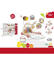 Ходунки 368-65 R (8) 3в1, килимок, музична панель, музика, регулювання гучності, підсвічування, 5 підвісок, в коробці