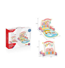 Ходунки HE 0613 (12) 2в1, килимок, музична панель, музика, підсвічування, 5 підвісок, люстерко, брязкальця, в коробці