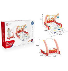 Ходунки 2в1 HE 0634 (12) ігровий музичний килимок, піаніно, 4 брязкальця з прорізувачем, дзеркальце, в коробці