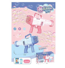 Установка з мильними бульбашками 829 (60/2) 2 види, 36 отворів, від батарейок, мильний розчин, в коробці