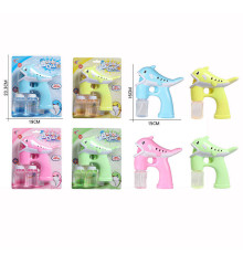 Пістолет з мильними бульбашками 568-1 (72/2) 4 види, підсвічування, музика, пляшечки з мильним розчином, в коробці, ВИДАЄТЬСЯ ТІЛЬКИ МІКС ВИДІВ