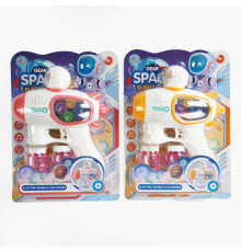 Пістолет з мильними бульбашками WX 533 (60) 2 кольори, світло, мелодія, автоматичний, 2 пляшечки з мильним розчином, на листі, ВИДАЄТЬСЯ ТІЛЬКИ МІКС ВИДІВ