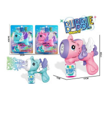 Пістолет з мильними бульбашками 812 A (48/2) 2 кольори, “Єдиноріг”, автоматичний принцип, пляшка мильного розчину, підсвічування, на батарейках, на листі