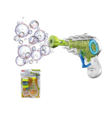 Пістолет з мильними бульбашками LS 7727-43 (144/2) 2 кольори, підсвічування, механічний принцип, пляшечка з мильним розчином, на листі