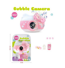 Камера з мильними бульбашками 3939-85 A (96/2) на батарейках, підсвічування, звукові ефекти, пляшечка з рідиною для бульбашок, ремінець з карабіном, на листі