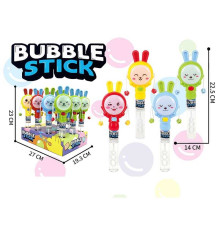 Мильні бульбашки M 6031 (12) ЦІНА ЗА 12 ШТУК В БЛОЦІ, на батарейках, підсвітка, “Зайчик”, висота 22.5 см, в коробці