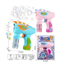 Пістолет з мильними бульбашками 889-72 (72/2) 2 кольори, автоматичний принцип роботи, пляшка мильного розчину, підсвічування, звук, на батарейках, на листі