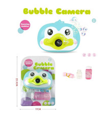 Камера з мильними бульбашками 3939-90 A (96/2) на батарейках, підсвічування, звукові ефекти, пляшечка з рідиною для бульбашок, ремінець з карабіном, на листі