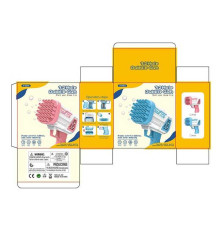 Пістолет з мильними бульбашками 636-80 (96) 2 види, 32 отвори, автоматичний принцип, пляшечка з мильним розчином, посудина, в коробці