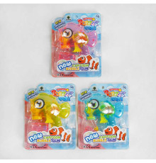 Пістолет з мильними бульбашками JNH 802 (96/2) "Рибка", 3 кольори, механічний, підсвічування, пляшечка з розчином, на листі, ВИДАЄТЬСЯ ТІЛЬКИ МІКС ВИДІВ