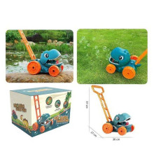 Каталка MJ 349 (12) "Динозавр", мильна установка, пляшечка з розчином, в коробці