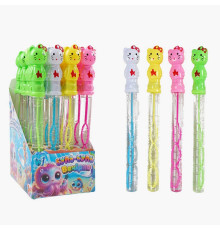 Мильні бульбашки TC 54010 (12) "WToys", ЦІНА ЗА 24 ШТУКИ В БЛОЦІ, "Кішечка", висота 25см, в коробці