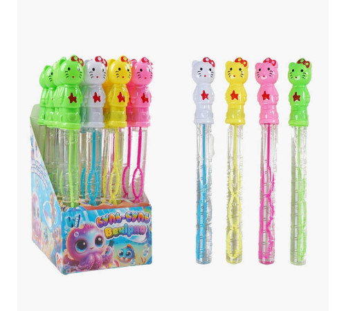 Мильні бульбашки TC 54010 (12) "WToys", ЦІНА ЗА 24 ШТУКИ В БЛОЦІ, "Кішечка", висота 25см, в коробці – в наличии! Купите сейчас у KAZKOVA