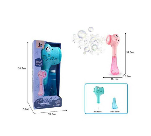 Установка з мильними бульбашками 530 A (24) 2 кольори, 13.5х7х20.5 см, підсвічування, мелодія, пляшка з мильним розчином, в коробці Установка з мильними бульбашками 530 A (24) 2 кольори, 13.5х7х20.5 см, підсвічування, мелодія, пляшка з мильним розчином, в коробці