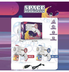 Пістолет з мильними бульбашками 66-25 (72) розмір - 16.5х6.5х13.5 см, автоматичний принцип, пляшечка з мильним розчином, акумулятор 3.7 V, USB - кабель, в коробці