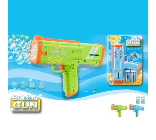 Пістолет з мильними бульбашками 333-21 (60/2) 2 кольори, автоматичний принцип, 2 пляшки мильного розчину, на батарейках, підсвічування, на листі Пістолет з мильними бульбашками 333-21 (60/2) 2 кольори, автоматичний принцип, 2 пляшки мильного розчину, на батарейках, підсвічування, на листі