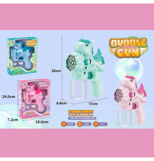 Пістолет з мильними бульбашками 504 (60) 2 кольори, “Єдиноріг”, автоматичний принцип, 2 пляшки з мильним розчином, на батарейках, підсвічування, в коробці