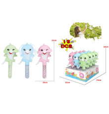 Мильні бульбашки HL 498-46 B (16/2) ЦІНА ЗА 12 ШТУК В БЛОЦІ, ручний вентилятор, висота 22 см, в коробці