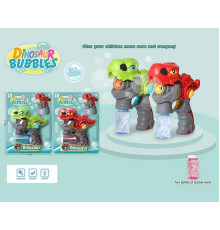 Пістолет з мильними бульбашками 1034 (64/2) "Динозавр", 2 кольори, 2 пляшечки з мильним розчином, на листі