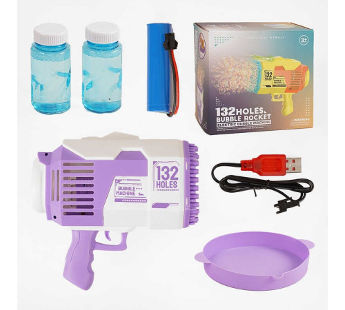 Пістолет з мильними бульбашками KB 1293 Штрихкод = 90842 (24) підсвічування, 132 отвори, 2 пляшки з мильним розчином, ак. 3.7V, USB-кабель, в коробці Пістолет з мильними бульбашками KB 1293 Штрихкод = 90842 (24) підсвічування, 132 отвори, 2 пляшки з мильним розчином, ак. 3.7V, USB-кабель, в коробці