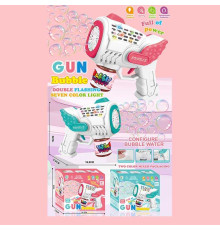 Пістолет з мильними бульбашками 666-3 (72/2) 2 кольори, на батарейках, підсвічування, мильний розчин, автоматичний принцип, в коробці