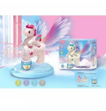 Пістолет з мильними бульбашками 333-25 (72) “Єдиноріг”, автоматичний принцип, мильний розчин, на батарейках, підсвічування, в коробці