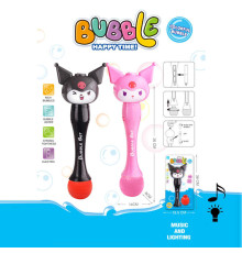 Установка з мильними бульбашками 6681 (48) 2 кольори, підсвічування, мелодія, 2 режими, автоматичний принцип, герой, висота 32см, пляшечка з мильним розчином, на листі