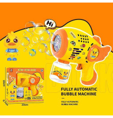 Пістолет з мильними бульбашками 2023-44 A (48) підсвічування, наліпки, пляшечка з бульбашками, від батарейок, в коробці